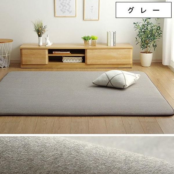 ボリュームラグ 正方形 「SARARI」 185×185cm パイル地 ふかふか ウレタン30mm 防音 裏面すべり止め加工 ホットカーペット対応 爆買_3