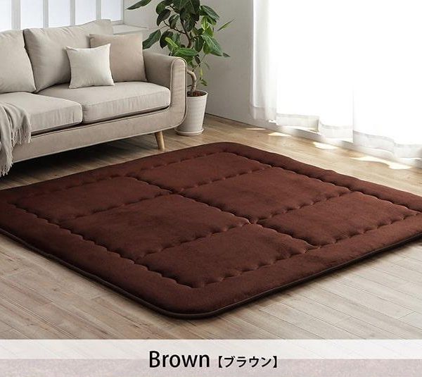 こたつ敷布団/ラグマット 【ブラウン 約190×190cm】 正方形 こたつ敷布団/ラグマット 【ブラウン 約190×190cm】 正方形 こたつ
