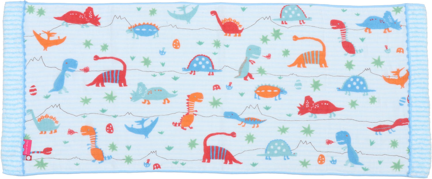 半額以上 60％OFF 数量限定 フェイスタオル isso ecco イッソエッコ もり きょうりゅう 今治タオル ガーゼ 動物柄 アニマル柄 恐竜 国産 爆買 | 今治タオル | 03