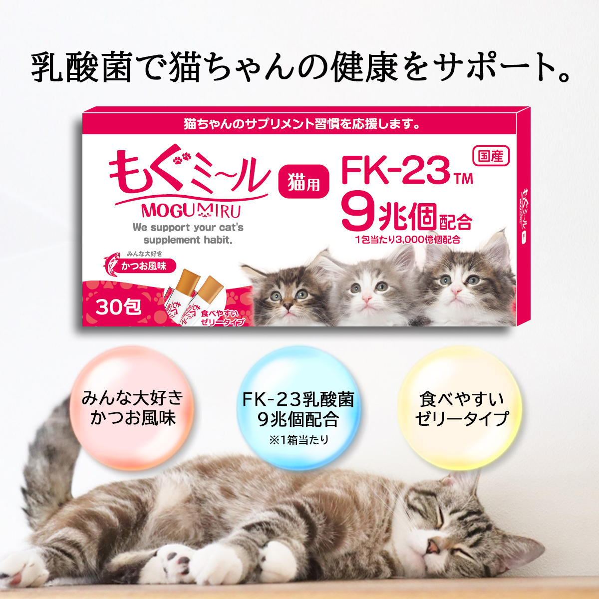 5/11 10時〜 35％OFFセール！】もぐミ〜ル 猫用 かつお風味 ゼリー