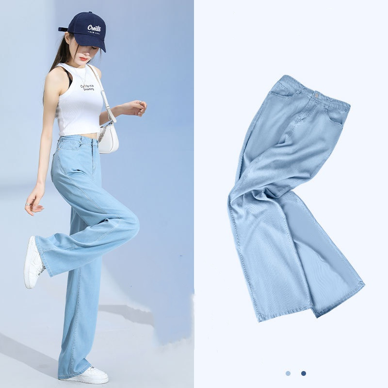  ワイドデニムパンツ デニムパンツ ワイドパンツ 涼しい 夏 デニム レディース 爽やか 冷感