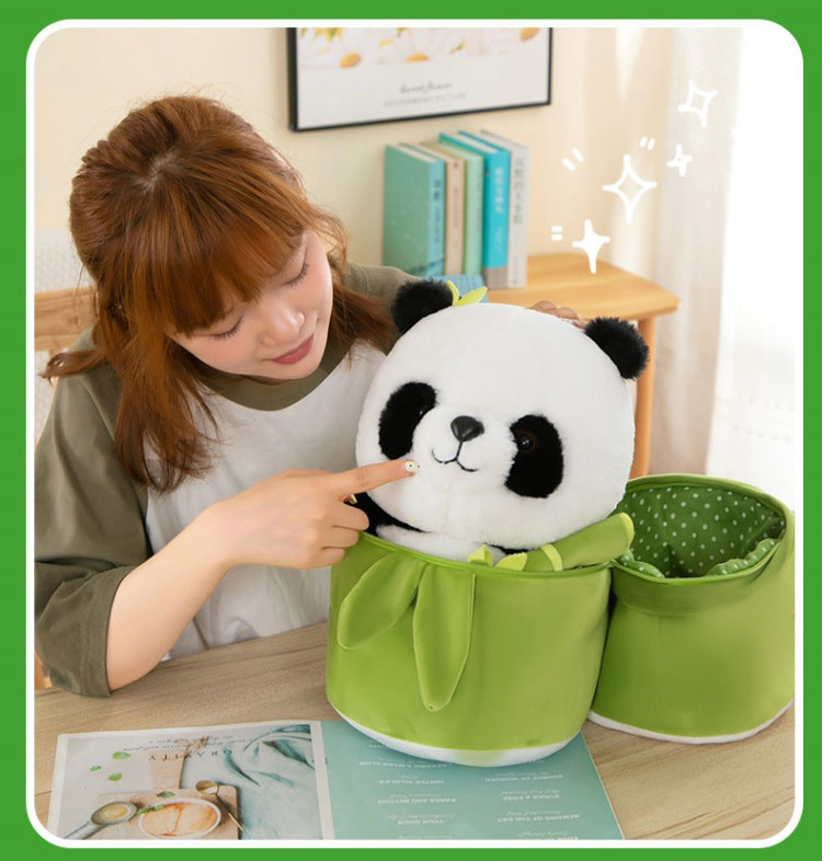 パンダ ぬいぐるみ 動物 抱き枕 25cm 35cm 竹 収納バッグ かわいい