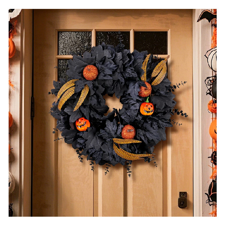 専用 カラフル ハロウィンリース フラワーリース 玄関リース 11 qi1320a_4.jpg