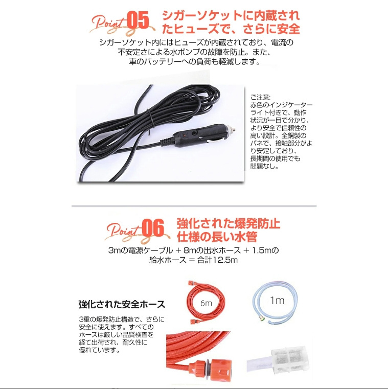 高圧洗浄機 車用 12V 洗車フォームガン 車機洗浄機 高圧 洗車ポンプ 車