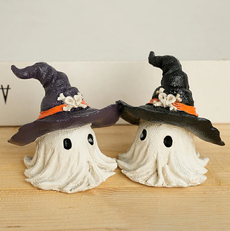 2点セット ハロウィン置物 ハロウィン飾り置物 幽霊 かぼちゃ
