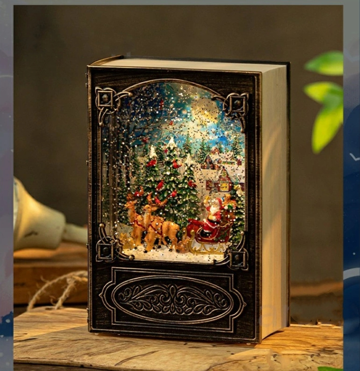 クリスマス オルゴール 図書型 高級 音楽ボックス ブック メロディー