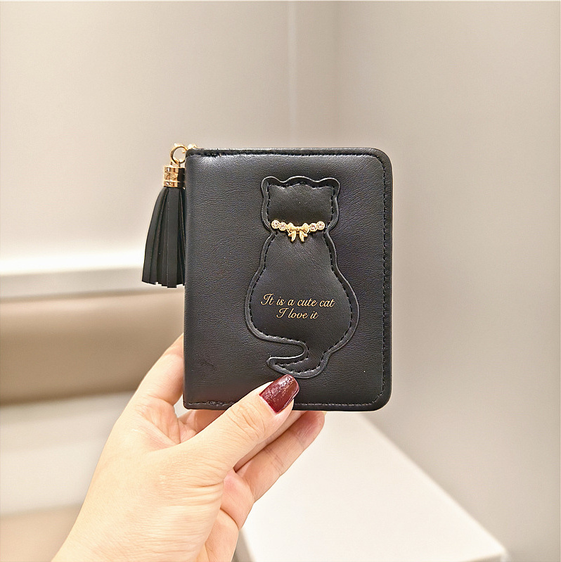 猫 財布 レディース 二つ折 ミニ財布 二つ折り 二つ折り財布