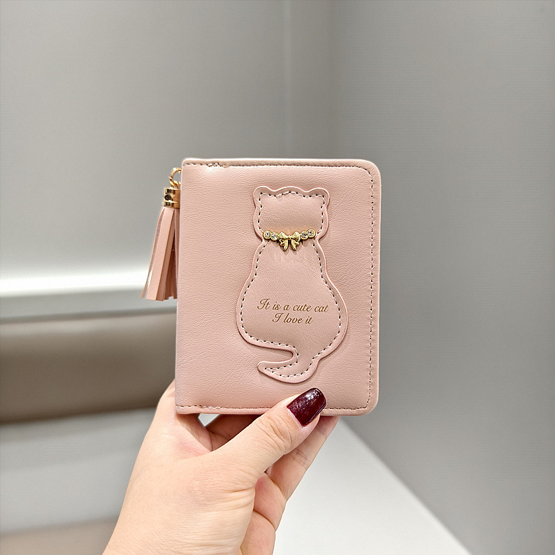 猫 財布 レディース 二つ折 ミニ財布 二つ折り 二つ折り財布