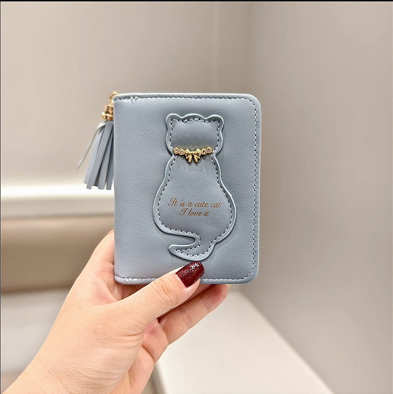猫 財布 レディース 二つ折 ミニ財布 二つ折り 二つ折り財布
