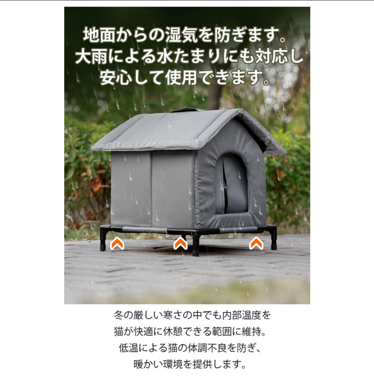 外猫ハウス ペットハウス 防寒 冬保温 夏保冷 組立簡単 耐候性の野良猫
