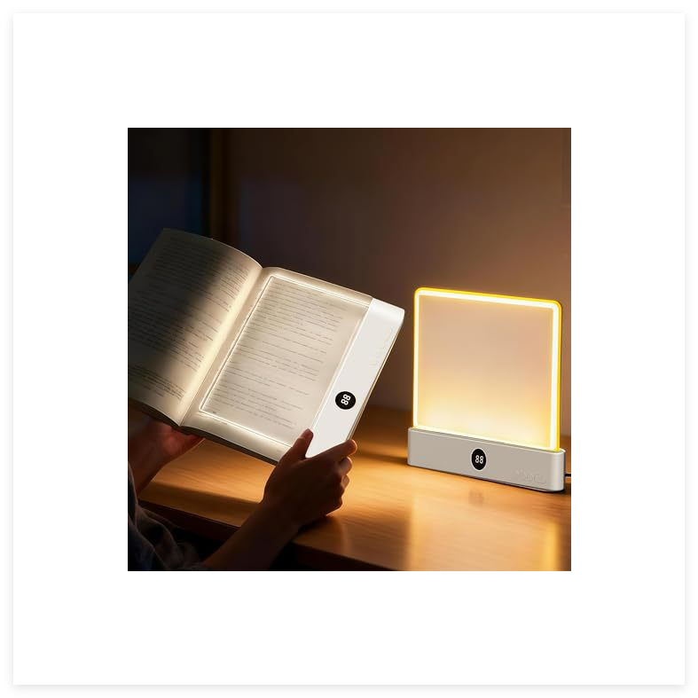 読書灯 LED 充電式 フラット 3色調光 無段階調光 タイマー付き 目に