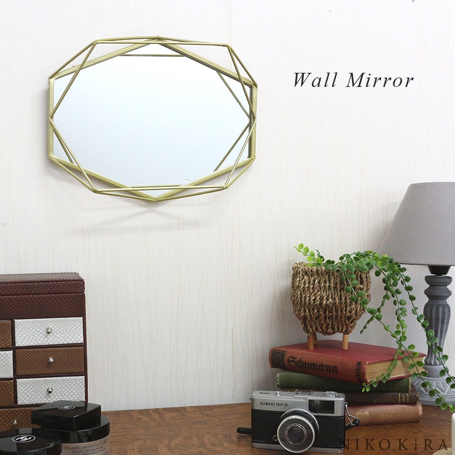 風水 ゴールド 八角 金 開運 八角形 注目ブランド おしゃれ 壁掛け インテリア 玄関 真鍮 トイレ 北欧 ミラー かわいい 鏡