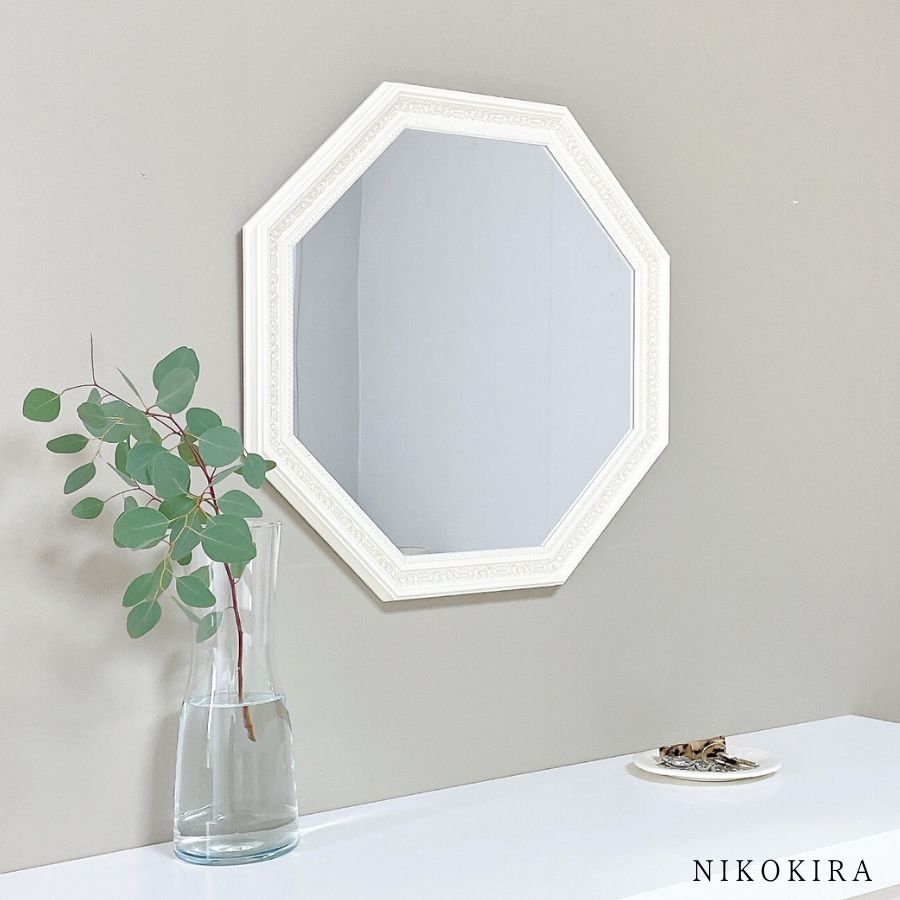 鏡 壁掛け 壁掛け鏡 ウォールミラー 壁掛けミラー ミラー 八角形