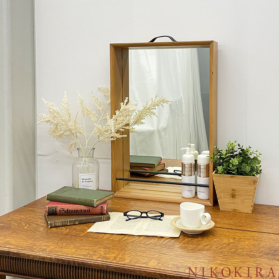 鏡 卓上ミラー ミラー 卓上鏡 卓上 木製 大きい 化粧鏡 メイクミラー 