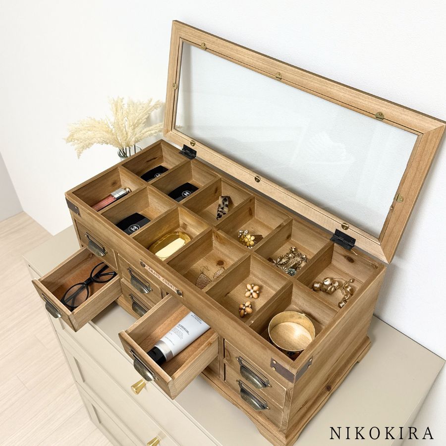 アンティーク ジュエリーボックス 大容量 木 木製 おしゃれ 55cm 24cm