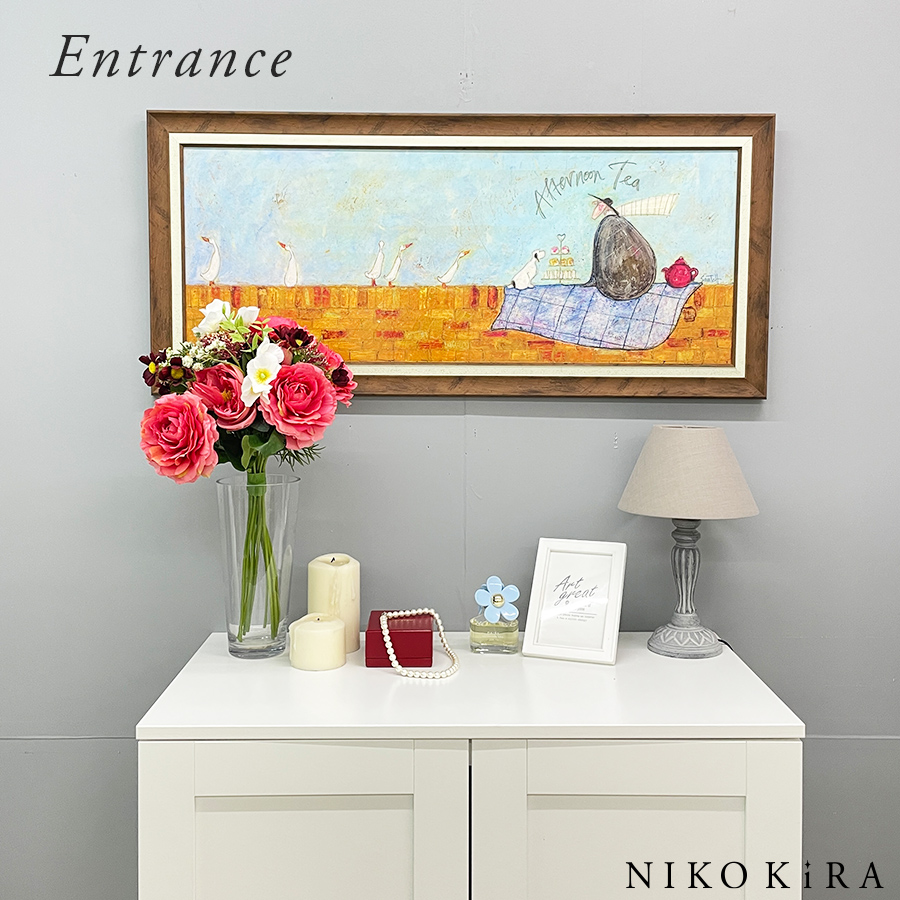 即発送可能】 絵画 サムトフト アフタヌーン ティー インテリア 壁掛け 額入り 額装込 風景画 油絵 ポスター アート アートパネル リビング 玄関  プレゼント 花 3Lサイズ 巣ごもり dumaninho.com.br
