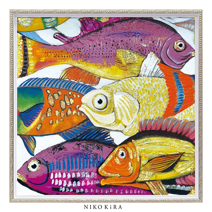 おしゃれ モダン アート かわいい サカナ 魚 おさかな 海 うみ 絵画 インテリア 油絵 オイル ペイント アート アンダー ザ シー1 Mサイズ 玄関 You Op 鏡専門店 Niko Kira 通販 Yahoo ショッピング