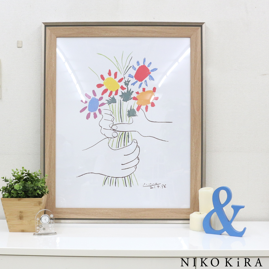 即納最大半額 絵画 名画 インテリア 壁掛け 額入り 風景画 油絵 パブロ ピカソ 花束を持つ手 ポスター アート アートパネル 玄関 プレゼント おしゃれ 飾る 超激安 Technet 21 Org