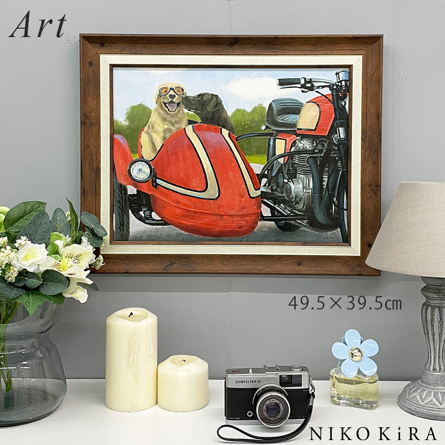 風船と走る子犬 | MiuMiu ｜インテリア絵画 アートの専門通販