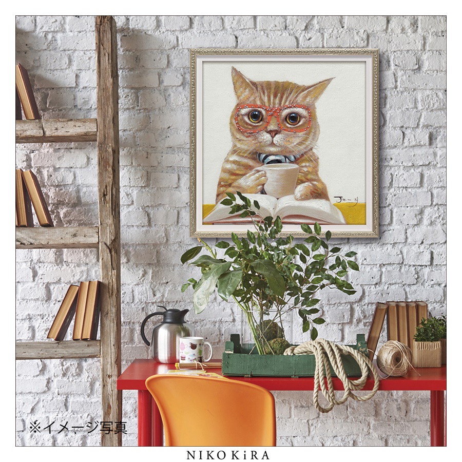 動物 絵画 インテリア 油絵 玄関 絵 アートパネル 飾る アート おしゃれ 北欧 壁掛け かわいい オイルペイント カフェ キャット Sサイズ 犬  ネコ 猫