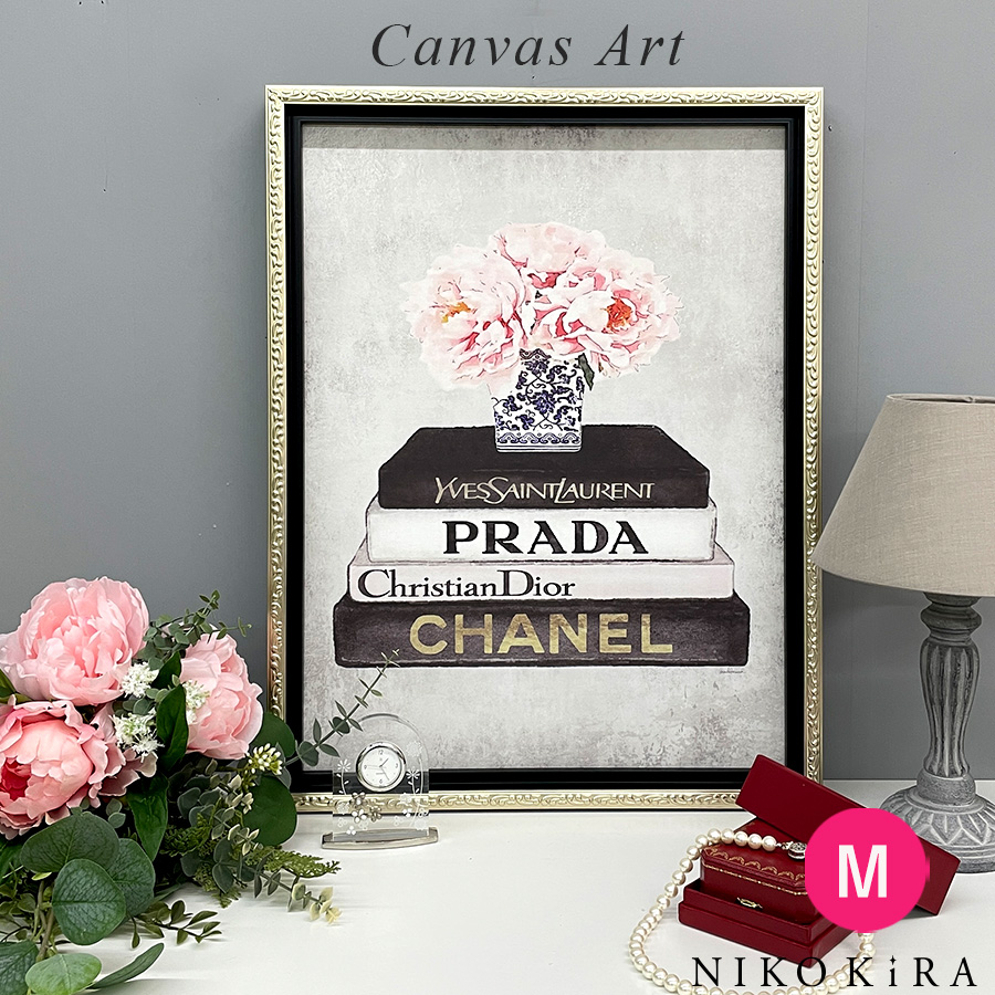 アートパネル 絵画 絵 アートポスター シャネル CHANEL ピンク ブーケ