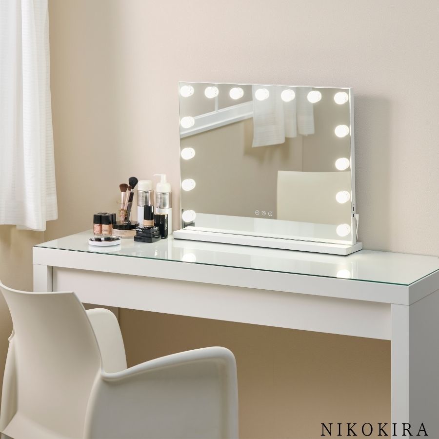 ドレッサーミラー　　卓上ミラー ドレッサーミラー ドレッサー 鏡 女優ミラー おしゃれ LEDミラー 化粧