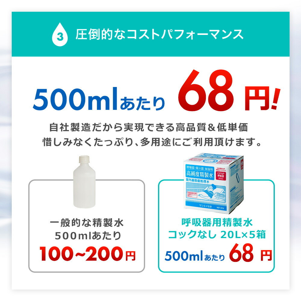 新素材新作 精製水 500ml サンエイ化学 呼吸器用 500mL × 12本 discoversvg.com