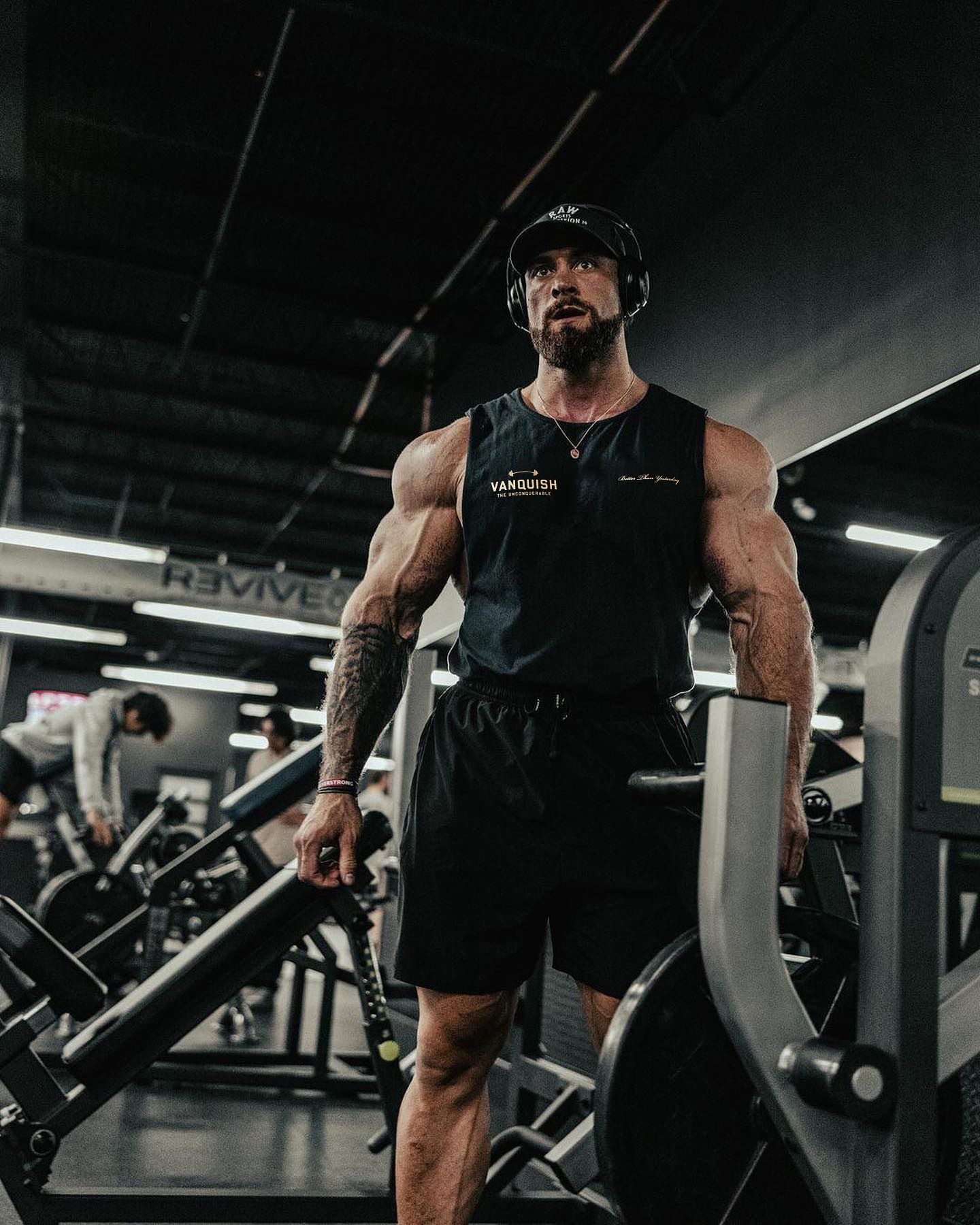 英字ロゴ タンクトップ メンズ ノースリーブ コットン ジム