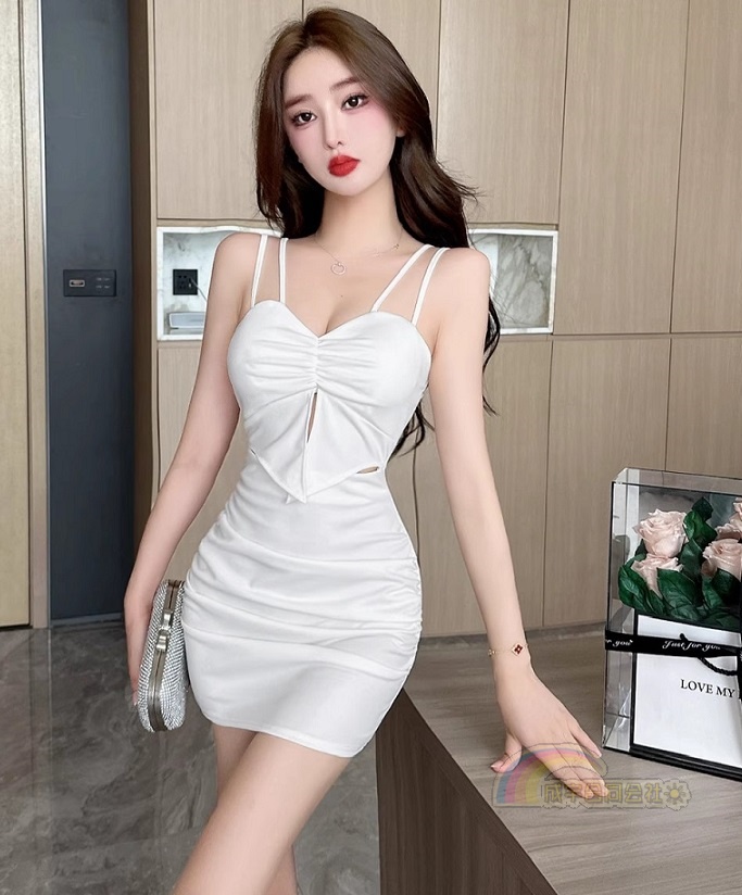 ミニワンピース レディース ノースリーブ Vネック 胸元 セクシー