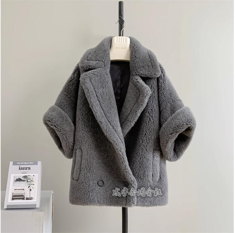 テディベアショートコート レディース アウター ウール ボア ショート