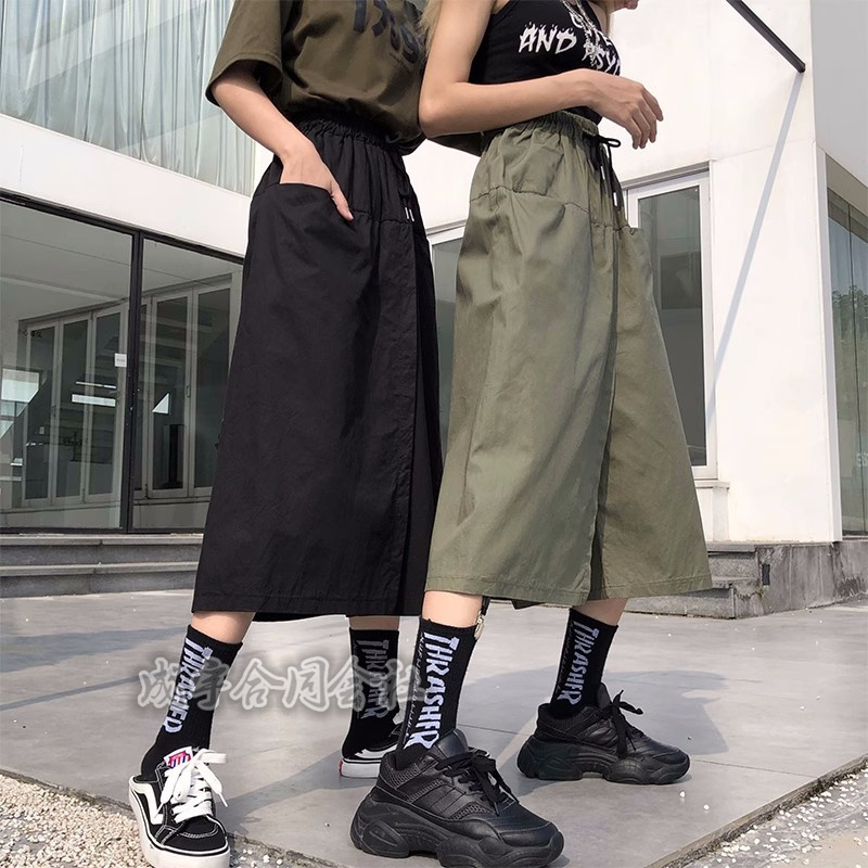 新品未使用 Rene キュロット パンツ ボトムス ガウチョ スカート 黒 スカート風 ワイドパンツ ボトムス レディース キュロット