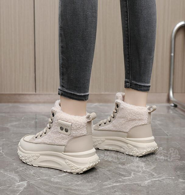 ムートン 裏起毛 ボア ダッドスニーカー 厚底スニーカー レディース