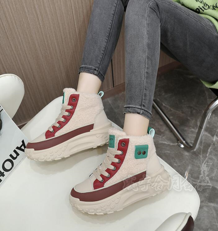 ムートン 裏起毛 ボア ダッドスニーカー 厚底スニーカー レディース