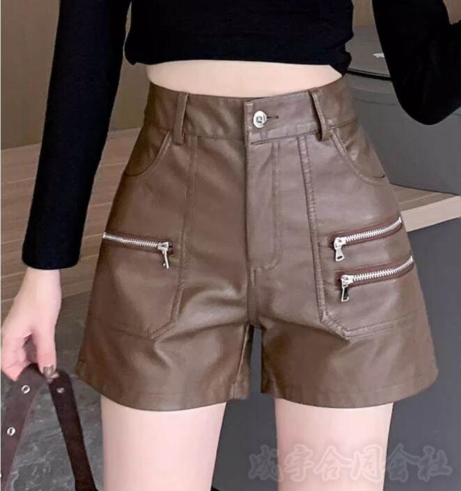 PUショートパンツ ボトムス パンツ ズボン おしゃれ PUレザー
