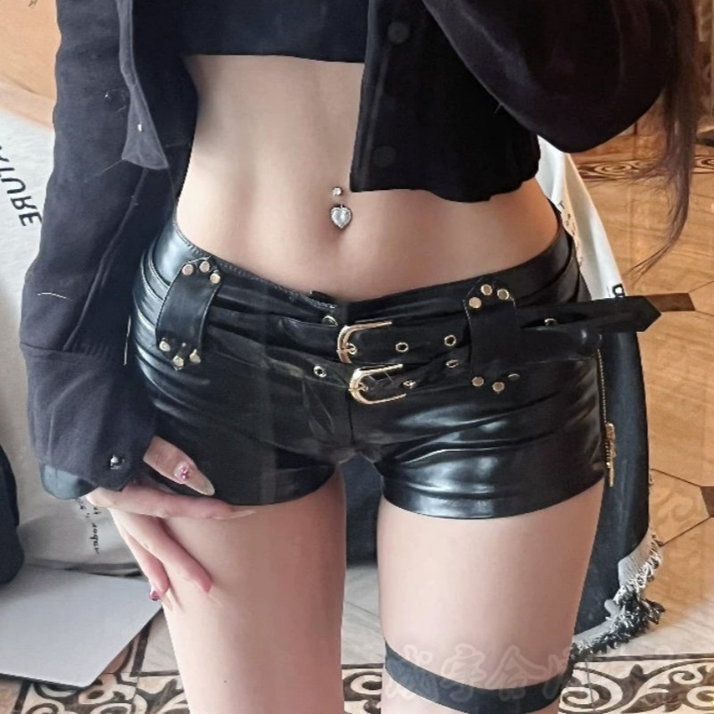 ダンス タイトパンツ フェイクレザー ショートパンツ ホットパンツ