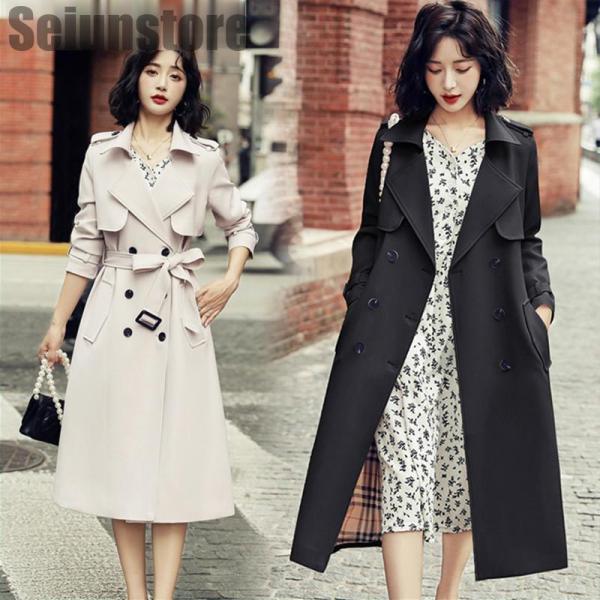 トレンチコート レディース スプリングコート 春 秋 フレア裾 バック