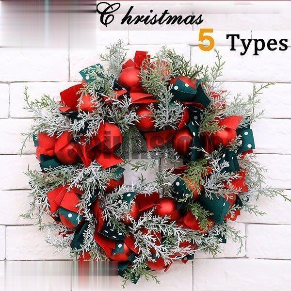 クリスマスリース 玄関 部屋 北欧 松笠 ボール リボン クリスマス花輪