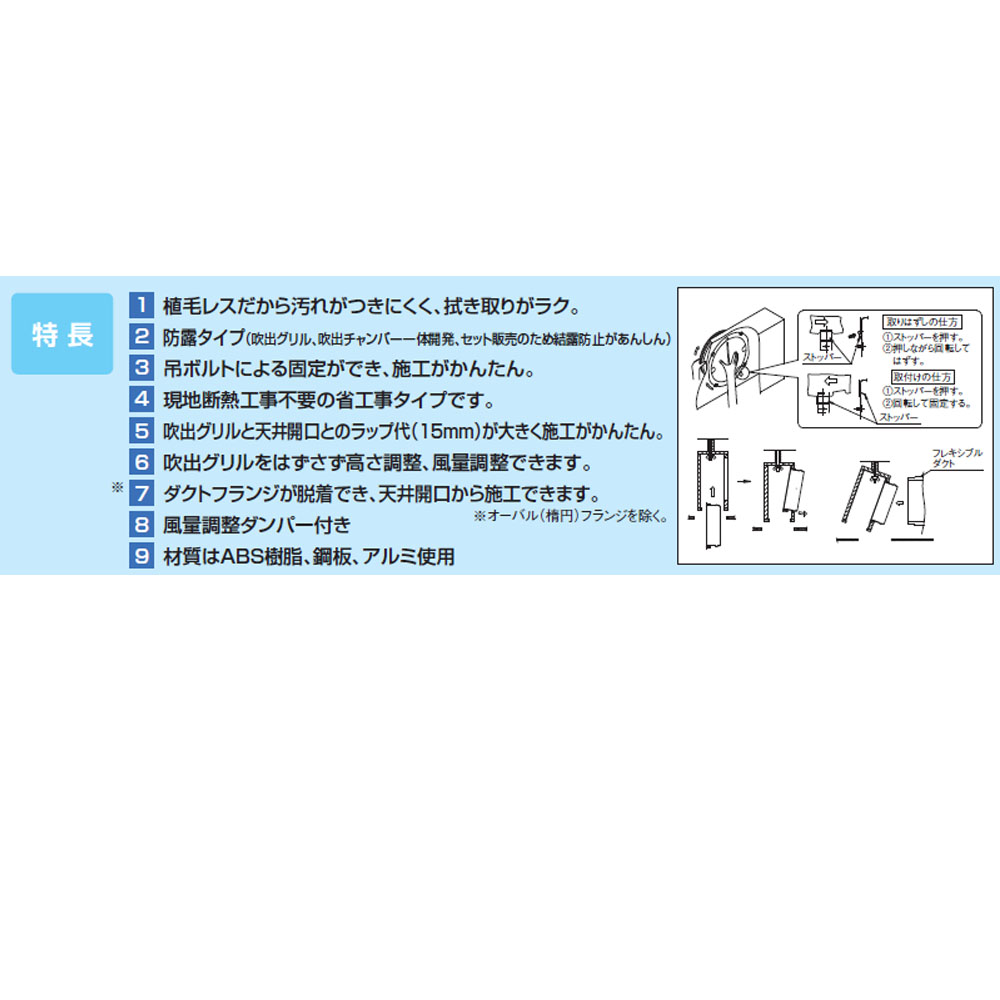 オーケー器材 φ150 K-VHBKS4GF グリル形HVB吹出ユニット（天井取付け
