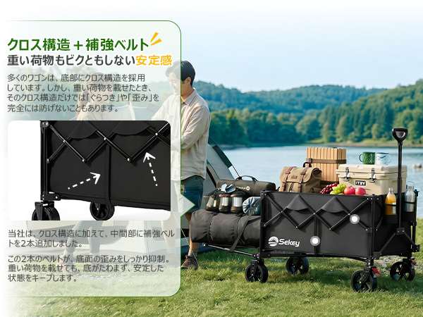 Sekey Sekey【2026最新】大容量300L 後ろ開き2WAYワゴン 折りたたみ