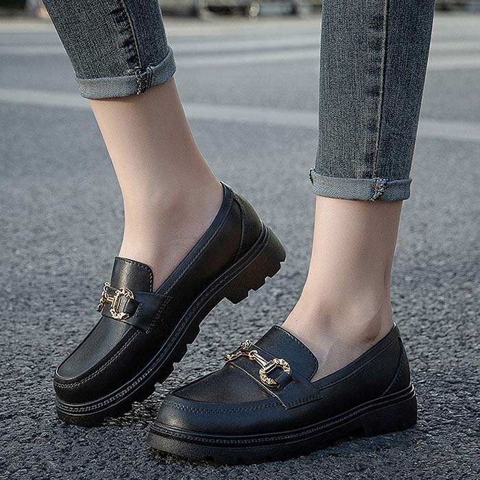 晴雨兼用 ローファー スニーカー シューズ  ローカット　厚底シューズ　コーディネートしやすい　シンプル　上品　カジュアル　履きやすい　歩きやすい　おしゃれ bm1273-5.jpg