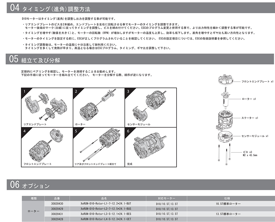HOBBYWING XeRUN-D10 ブラシレスモーター 13.5T【1/10用】【ホビー