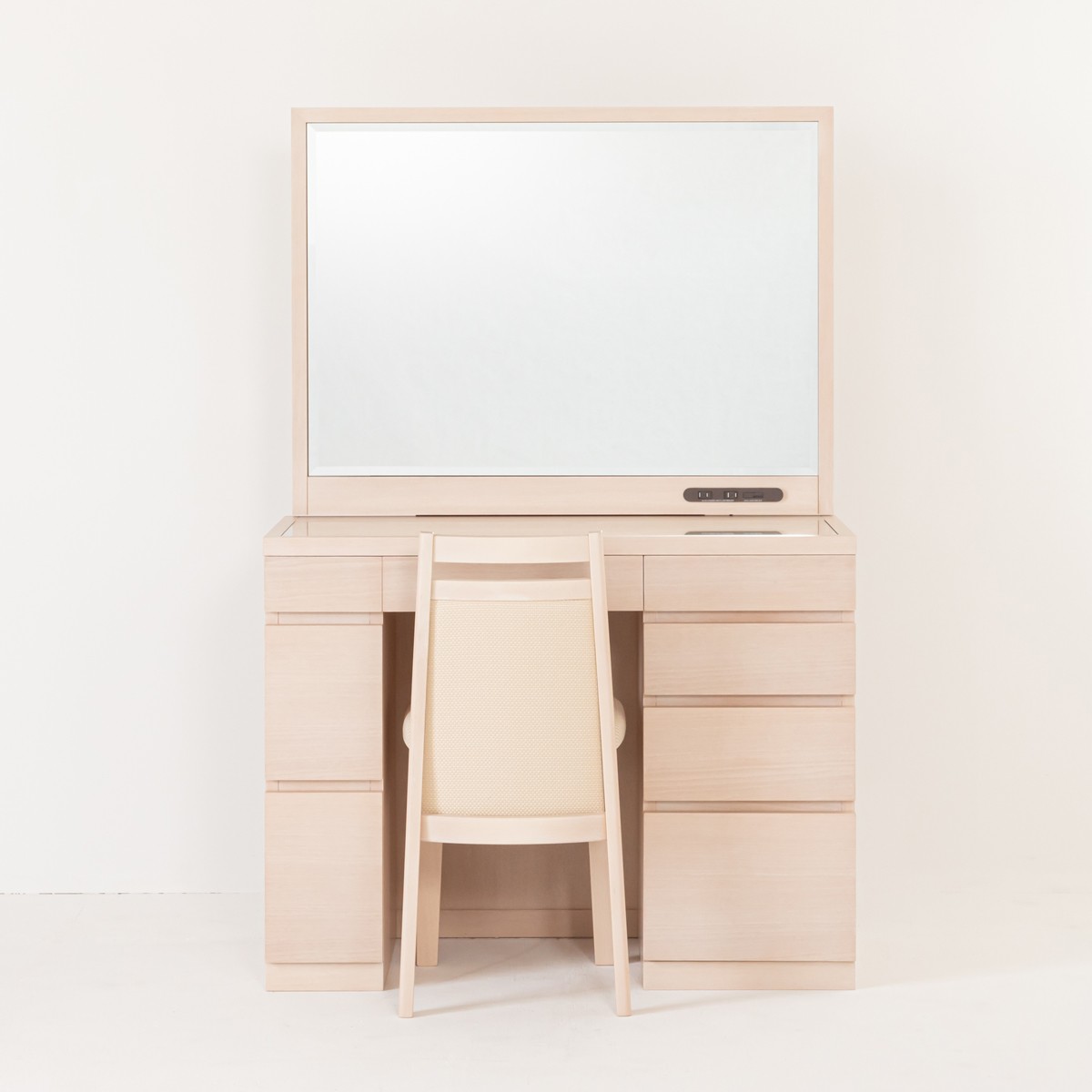 関本家具装芸 レント ミルキーホワイト色 一面鏡95cmワイド