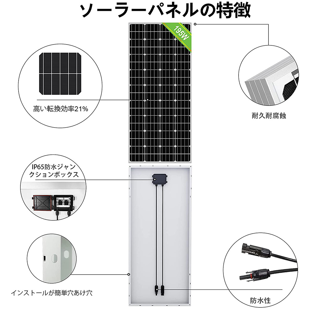 風力発電キット 800W （ソーラーパネル195W×2+風力発電400W+チャージコントローラー） サポート無料 SEKIYA