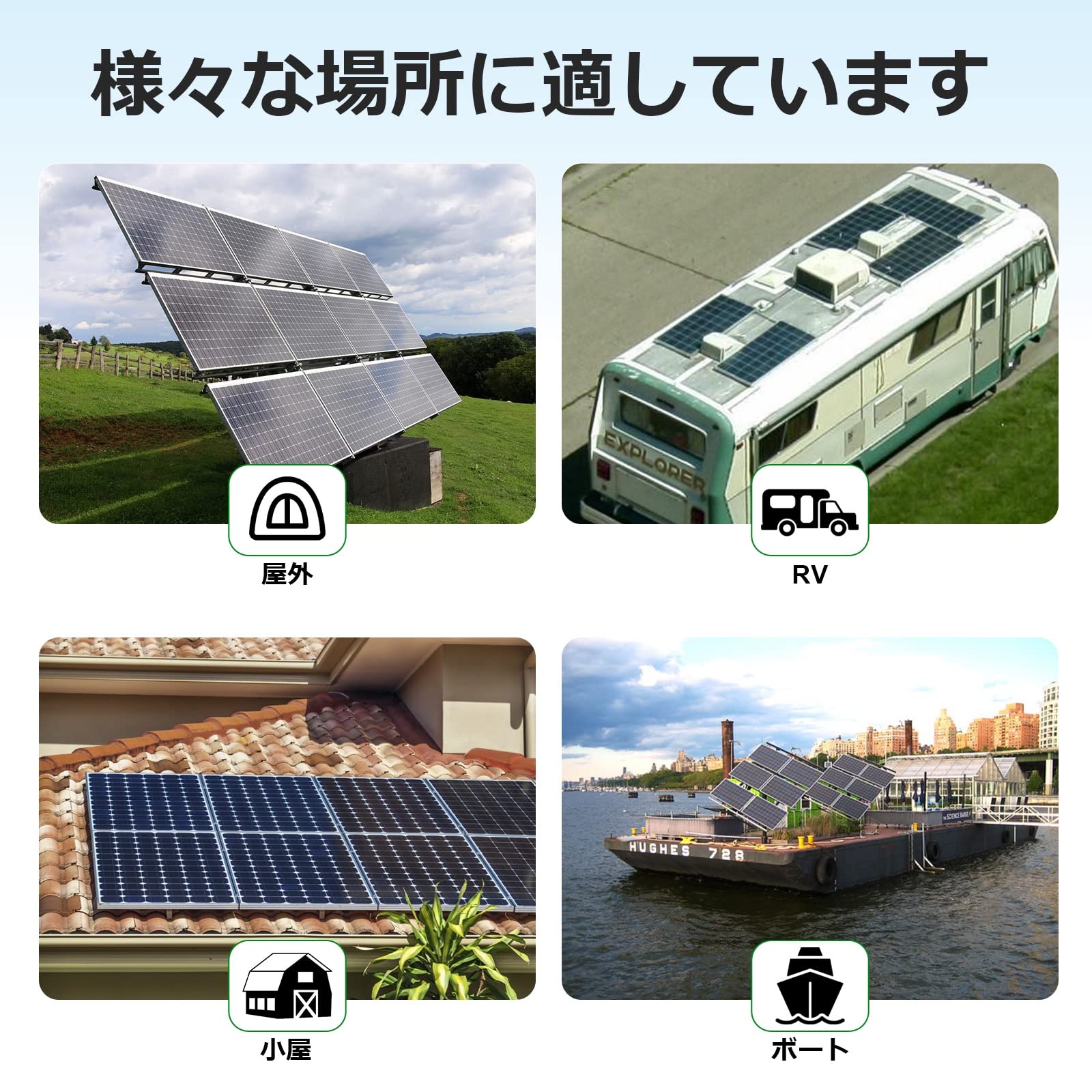 195w ソーラーパネル 4枚