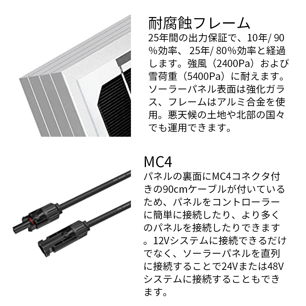 ソーラー発電キット 1200W （195w単結晶ソーラーパネル×6枚+60A