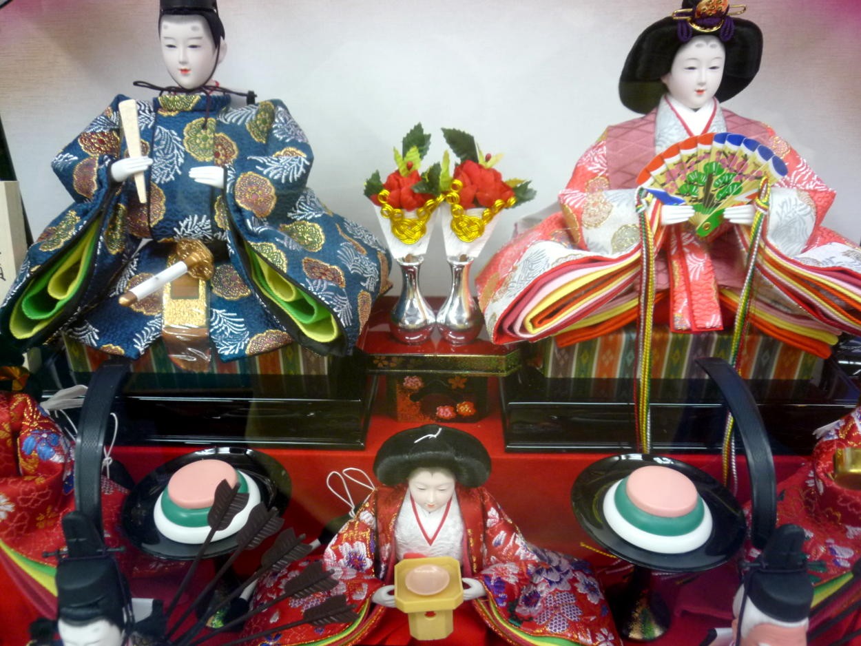 ケース入七人飾り67☆幅63x奥行39x高さ53cm☆三人官女と右大臣