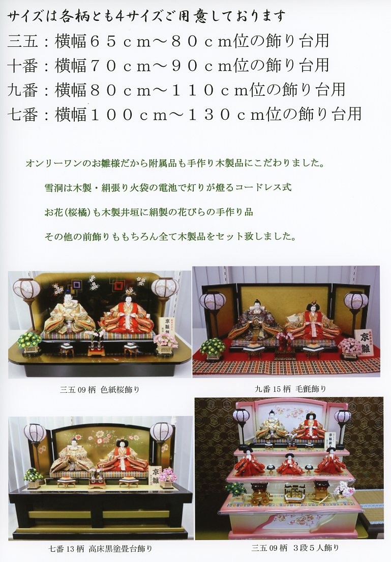 オーダーメイドひな人形≪お守り雛≫5人飾 小☆三五お誂え