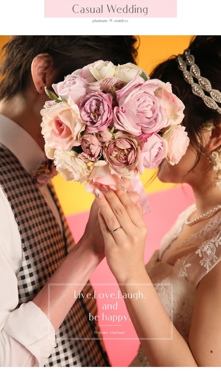 結婚指輪 ヒロインマリッジ セミオーダーメイド 結婚指輪 HM004R-KS Pt950 ステンレス