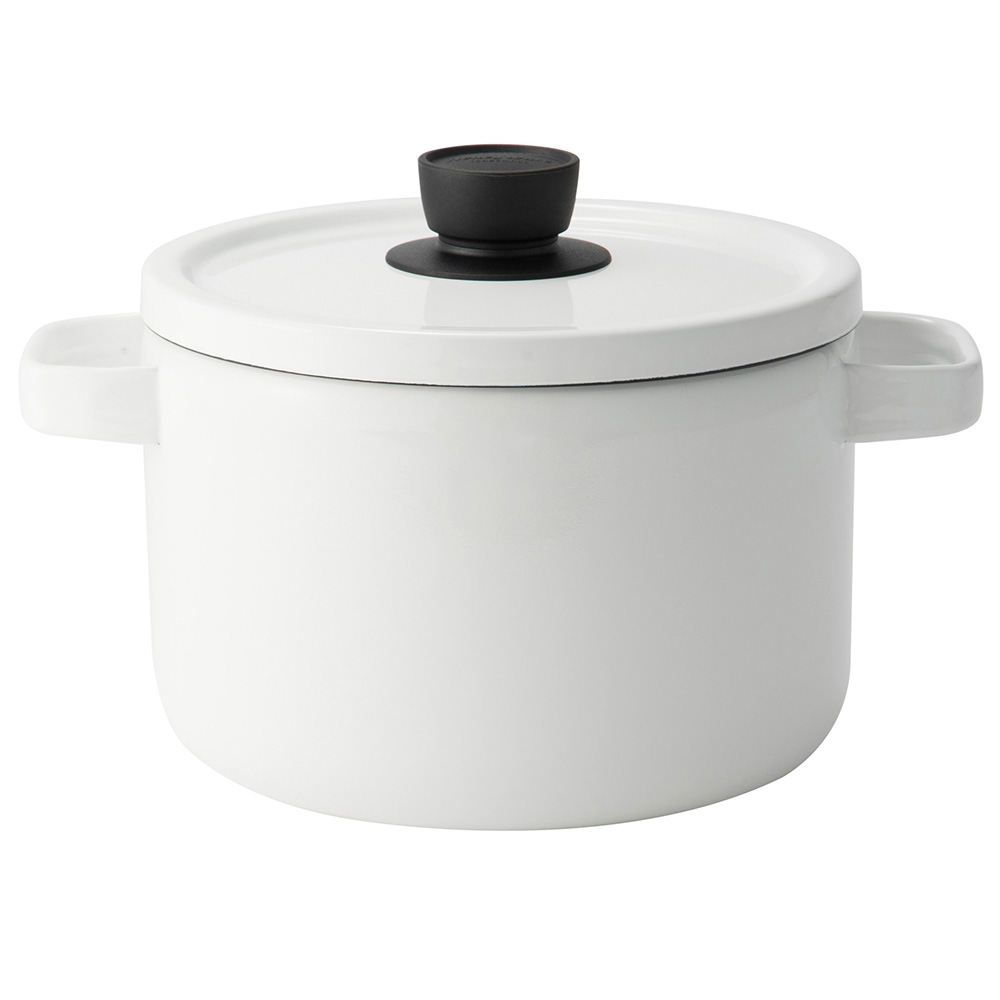 両手鍋 IH 直火 22cm 鍋 深型 ディープキャセロール 富士ホーロー キャセロール ホーロー ソリッド ホーロー鍋 ih ガス火 蓋付き 蓋 | Solid Series | 03