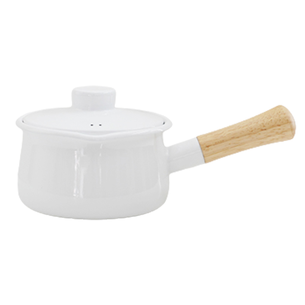 富士ホーロー 片手鍋 15cm ih 蓋付き ミルクパン 鍋 ミニ 小鍋 ソリッド IH 直火 ホーロー 琺瑯 | Solid Series | 02